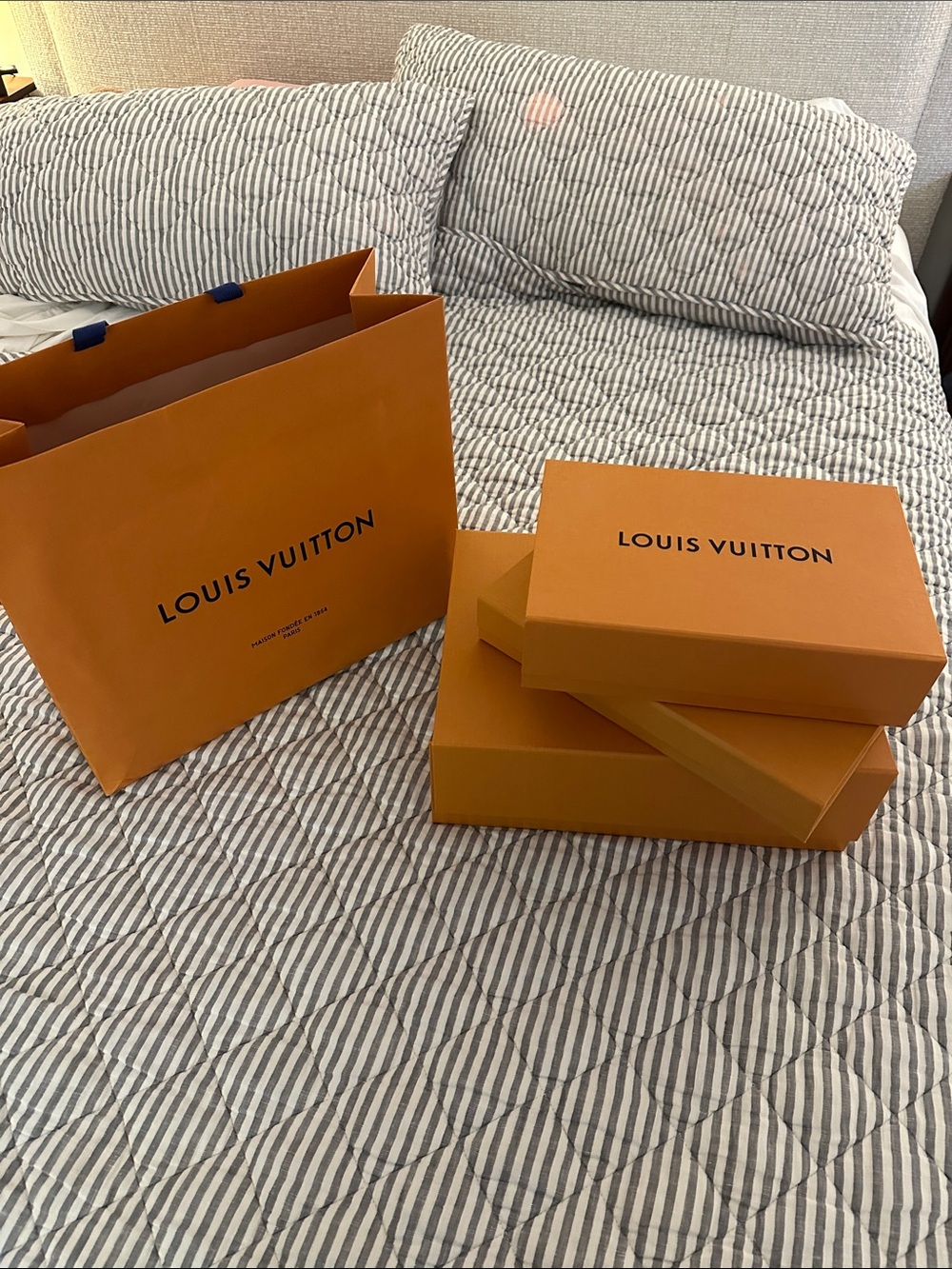 Louis Vuitton 3 Boxes and bag like new